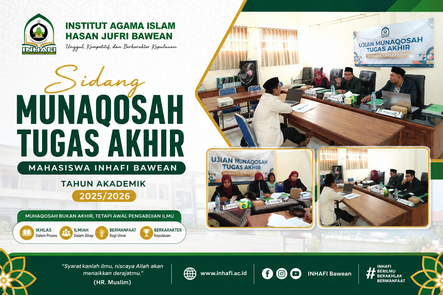 INHAFI Bawean Sukses Gelar Ujian Munaqosah Tugas Akhir Tahun Akademik 2025/2026